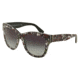 Dolce&amp;Gabbana DG4270F Single Vision Prescription Sunglasses DG4270F-30198G-55 - Lens Diameter 55 mm, Frame Color Top Print Rose/black
