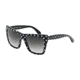 Dolce&amp;Gabbana POIS DG4228 Single Vision Prescription Sunglasses DG4228-28748G-55 - Lens Diameter 55 mm, Frame Color Top White Pois/black