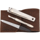 Dovo Nickel Plated Pocket Set w/Nail Clippers,Tweezers and File and Brown Leather Pouch, 4009 051