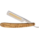Dovo Straight Razor Stainless Folding Knife,3in,Stainless Steel,Standard Edge,Satin,Olive,Wood Handle DOV415875