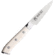 Dragon by Apogee Paring 3.5in Shiro Hane Knife, 7.63in Overall, 3.5in Satin CTS-BD1 Stainless Steel Blade, White Corian Handle, SHIR-PARI-0350