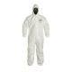 DuPont Tychem SL White XL Coveralls with Standard Fit Hood, Elastic Wrists w/ Attached Socks, Case of 6