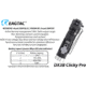 EAGTAC DX3B Clicky PRO Rechargeable XHP50.2 LED 2500 Lumen LED Flashlight, Black, Small 4253