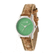Canopies Wood Watch,33mm,Green Dial,Khaki/Tan Leather Band