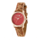 Canopies Wood Watch,33mm,Red Dial,Khaki/Tan Leather Band