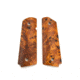 Ed Brown Products Grip Bushing, 1911, Government, Smooth, Poplar Burl, Pair 12 Design, Amber, 45-POPL-12