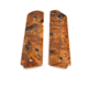 Ed Brown Products Grip Bushing, 1911, Government, Smooth, Poplar Burl, Pair 3 Design, Amber, 45-POPL-3