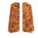Ed Brown Products Grip Bushing, 1911, Government, Smooth, Poplar Burl, Pair 9 Design, Amber, 45-POPL-9