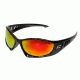 Edge Eyewear Baretti Sunglasses, Black Frame, Aqua Precision Red Mirror Lens, GSBAP119