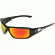 Edge Eyewear Brazeau Safety Glasses Black Frame Aqua Precision Red Mirror Lens Xbap119
