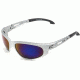 Edge Eyewear Dakura Safety Glasses - Silver Frame, Blue Mirror Lens SW128
