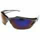 Edge Eyewear Khor Safety Glasses - Black Frame, Blue Mirror Lens SDK118