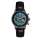 Elevon Genuine Leather-Band Watch w/Date, Black/Teal, ELE125-4, Black/Teal, One Size, ELE125-4
