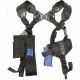 Elite Survival Systems Mod/Ambi Shoulder Holster System Size 2 Horizontal Holster, Single Harness, and Tie-down, Black, 2 MASH2-B