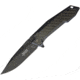 Elite Tactical Framelock SW Folding Knife, 3.75in Black Stonewash 8Cr13Mov SS Drop Point, Black Stonewash SS Handle With Carbon Fiber Inlay, Thumb Stud, Pocket Clip, ET-1018DSW