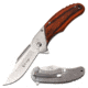 Elk Ridge Spring Assisted Folding Knive, 3.5in Blade, 3CR13 Steel Blade Knive, Wood, ER-A957BR