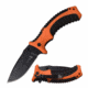 Elk Ridge ER-A164CA Spring Assisted Knife, 3.75in, 3CR13 Stainless Steel, Drop Point, Black Blade, Nylon Fiber Handle, Black/Orange, ER-A934OR
