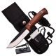 Elk Ridge Fixed Blade, 10.5in, Stainless Steel Blade, Brown Pakkawood Handle, ER-555PW
