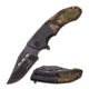 Elk Ridge Folding Blade, 3.5in, Stainless Steel Blade, Brown Outdoor Camo Coated Nylon Fiber Handle ER-A006BC