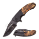 Elk Ridge Folding Blade, 3.5in, Stainless Steel Blade, Grey Outdoor Camo Coated Nylon Fiber Handle ER-A006GC