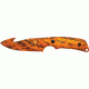 Elk Ridge Guthook Hunter Fixed Blade Knife 3.5in, 3.5in, Guthook Blade, Orange Camo Aluminum Handle ER116OC
