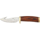 Elk Ridge Guthook Hunter Fixed Blade Knife, 4.125in, Mirror Polished Stainless, Brown Rich Grain Wood Handle ER049