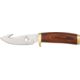 Elk Ridge Guthook Hunter Fixed Blade Knife, 4.125in, Mirror Polished Stainless, Brown Rich Grain Wood Handle ER049