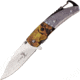 Elk Ridge LED Linerlock A/O Camo Folding Knife,3in,Stainless Steel,Standard Edge,Satin,Camo,Synthetic Handle ERA157CA