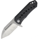 EOS Orca S Framelock CF Folding Knife, 3in Stonewash Cpm S35Vn SS Modified Tanto Blade, Pocket Clip, Carbon Fiber Front Handle With Stonewash Titanium Back Handle, ORCA-CF