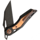 EOS Urchin Friction Folder Copper Folding Knife, 3in Black Dlc Coated Nitro V Steel Blade, Black Titanium Handle With Copper Inlay, Pocket Clip, Slip Joint, EOS043