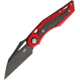 EOS Urchin Friction Folder Red Folding Knife, 3in Black Dlc Coated Nitro V Steel Blade, Red Titanium Handle With Carbon Fiber Inlay, Pocket Clip, Slip Joint, EOS044