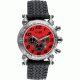 Equipe E108 Balljoint Mens Watch - Silver Case, Red Dial, Rubber Strap