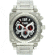 Equipe E302 Gasket Mens Watch - Silver Case/Bezel, Silver Bracelet, Black Dial