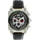 Equipe E304 Gasket Mens Watch - Black Bezel, Silver Case, Black Leather Strap, Black Dial