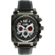 Equipe E306 Gasket Mens Watch - Black Bezel, Case, Leather Strap - White Numbers