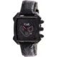 Equipe E508 Bumper Mens Watch - Leather Strap, Black Dial, Black Numbers