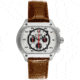 Equipe E715 Dash Mens Watch - Brown Leather Strap, Silver Bezel, White/Black Dial