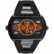 Equipe E910 Dash Xxl Mens Watch - Black Bezel, Black Dial w/ Orange Circle
