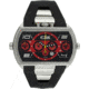Equipe E913 Dash Xxl Mens Watch - Silver Bezel, Black Dial w/ Red Circle