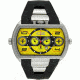 Equipe E917 Dash Xxl Mens Watch - Silver Bezel, Yellow Dial w/ Black Circle