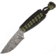 Esee Damascus Izula Paracord Fixed Blade Knife, 2.5in, Damascus Steel, Drop Point, Black and OD Green, Paracord Wrapped Handle ESIZDAMBODPC