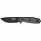Esee Mdl 3 Part Srtd Fxd Knife, 3.75in, Srtd, Black Linen Micarta Hdl,Pommel, Brown Sheath and Spring Steel Clip Plate RC3S