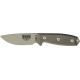 Esee Mdl 3 Stnd Edge Fxd Knife, 3.75in, Desert Tan Textured Powder Coated Carbon Steel, Light Green Micarta Hdl RC3PDT