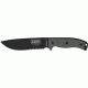 Esee Mdl 6 Part Srtd Fxd Knife, 5.25in, Black Text Blde, Black Linen Micarta Hdl,pommel,Black Sheath,clip plate ES6SB