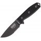 ESEE Model 3 Black G-10 Serrated, with lanyard cord ES3MILSBLK