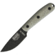 Esee Model 3 Traditional Handle Knife, 8.25in Overall, 3.63in Black Powder Coated 1095Hc Steel Drop Point, Green Canvas Micarta Handle, Traditional Handle, Black Kydex Sheath, ESEE-3HM-K