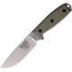 Esee Model 4 S35VN Micarta Knife, 4.5 stonewash finish S35VN stainless drop point b, Green linen micarta handle, ESEE-4PS35V