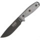 Esee Model 4 Stainless Plain Fixed Blade Knife, 9in, 4.5in, 440C Steel, Drop Point, Black, Linen Micarta Handle, Black Molle Sheath ES4PMBB