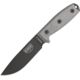 Esee Model 4 Stainless Plain Fixed Blade Knife, 9in, 4.5in, 440C Steel, Drop Point, Black, Linen Micarta Handle, Black Molle Sheath, ESEE-4P-MB-B