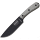 Esee Model 6 With Modified Handle Knife, 11in Overall, 6in Black Powder Coated 1095Hc Steel Drop Point, Green Canvas Micarta Handle, Black Leather Sheath, ESEE-6HM